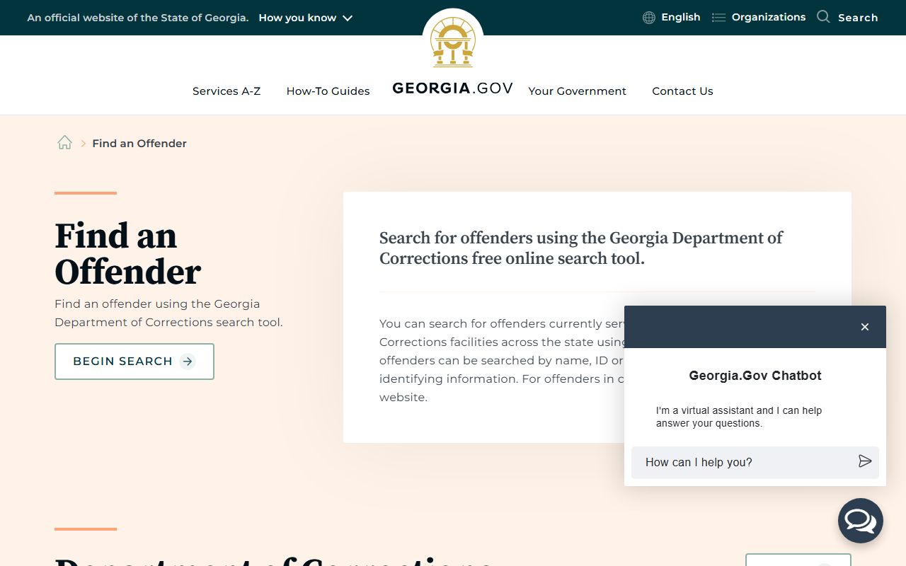 Georgia.gov offender search explainer used alongside Cobb County court records