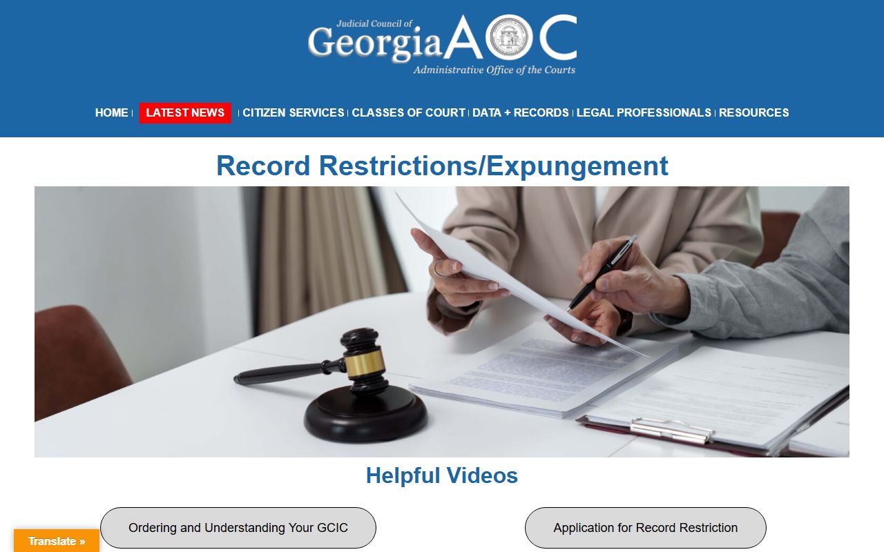 Georgia Courts record restriction and expungement guide for Cobb County criminal records