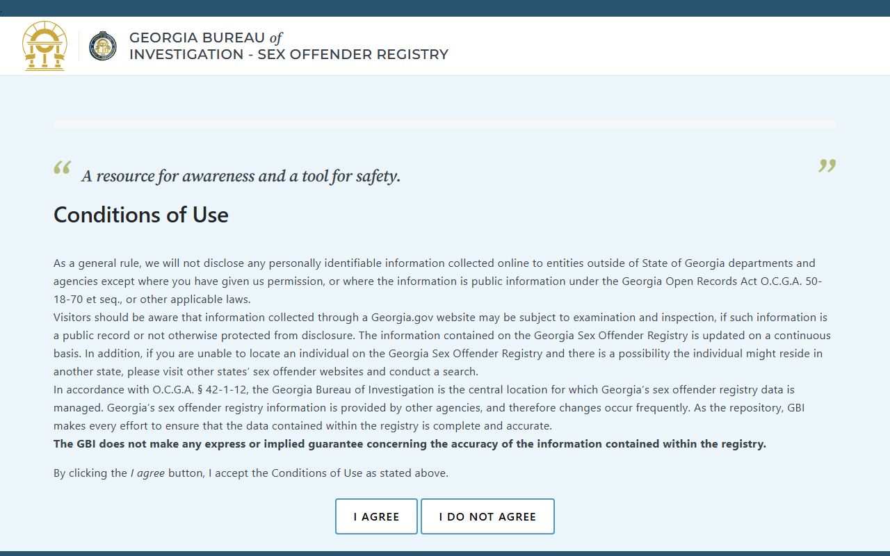 Cobb County released inmate Georgia GBI sex offender registry search