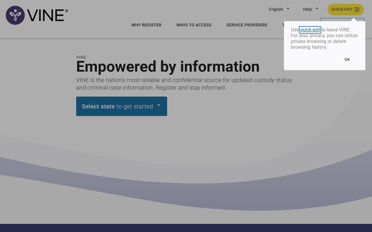Cobb County released inmate VINELink victim notification portal